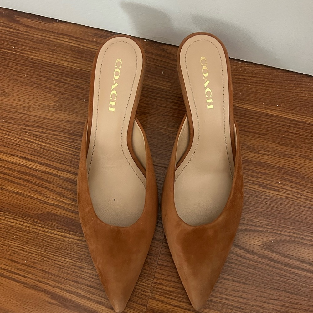 Coach Women's Brown Suede Mules